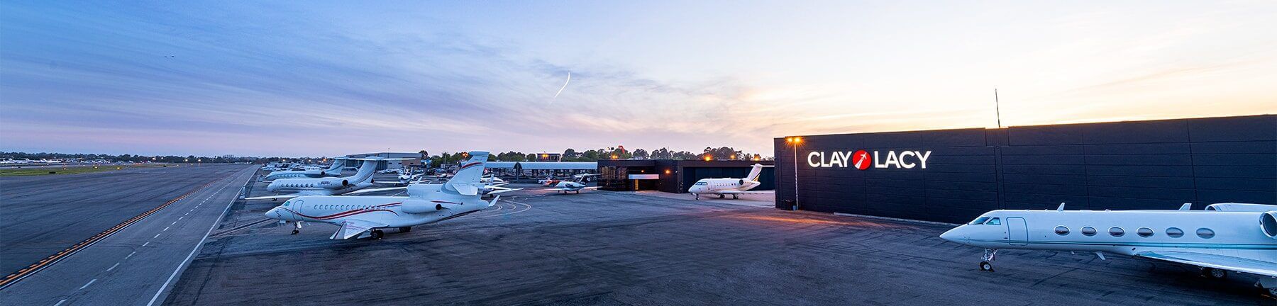 Clay Lacy hangar and planes