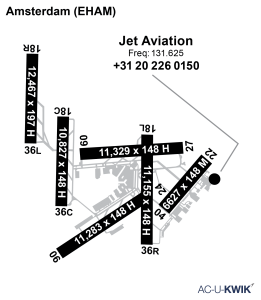 Jet Aviation – Amsterdam airport map