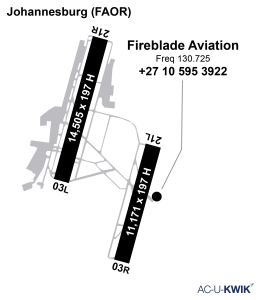 Fireblade Aviation airport map
