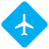 Airplane on blue background