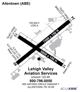 Lehigh Valley Aviation Services airport map