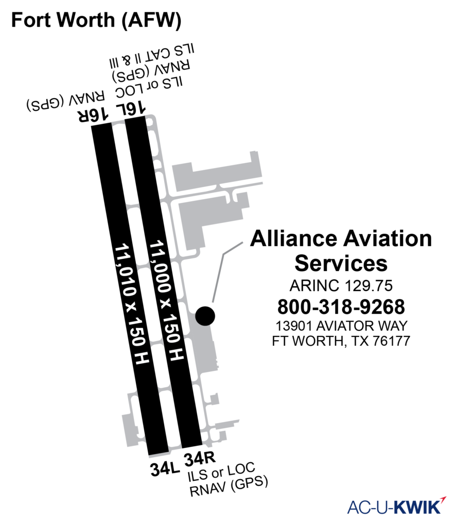 Alliance Aviation airport map
