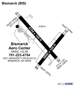 Bismarck Aero Center airport map