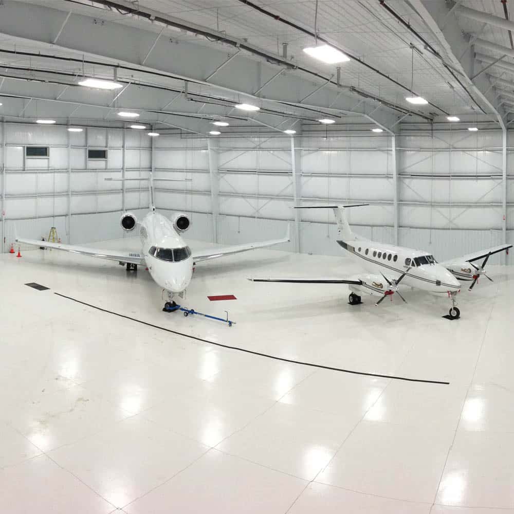 Aircrafts in hangar