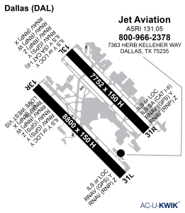 Jet Aviation – Dallas airport map