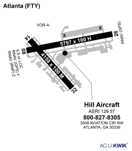 Hill AirCraft airport map