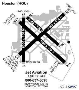 Jet Aviation – Houston airport map
