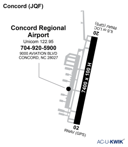 Concord-Padgett airport map