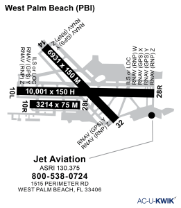 Jet Aviation – West Palm Beach airport map