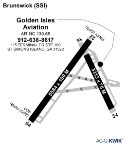 Golden Isles Aviation airport map