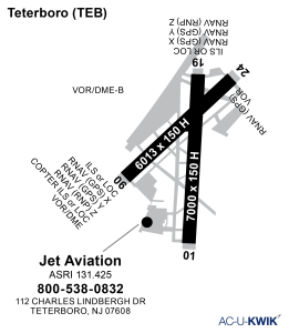 Jet Aviation – Teterboro airport map