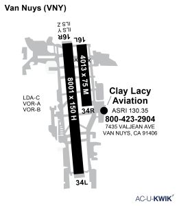 Clay Lacy Aviation – Van Nuys airport map