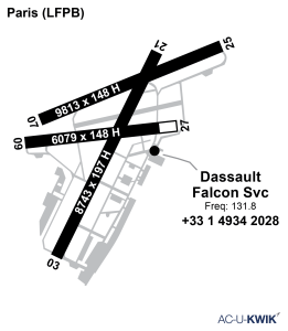 Dassault Falcon Service airport map