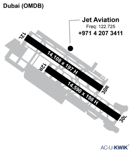 Jet Aviation – Dubai airport map