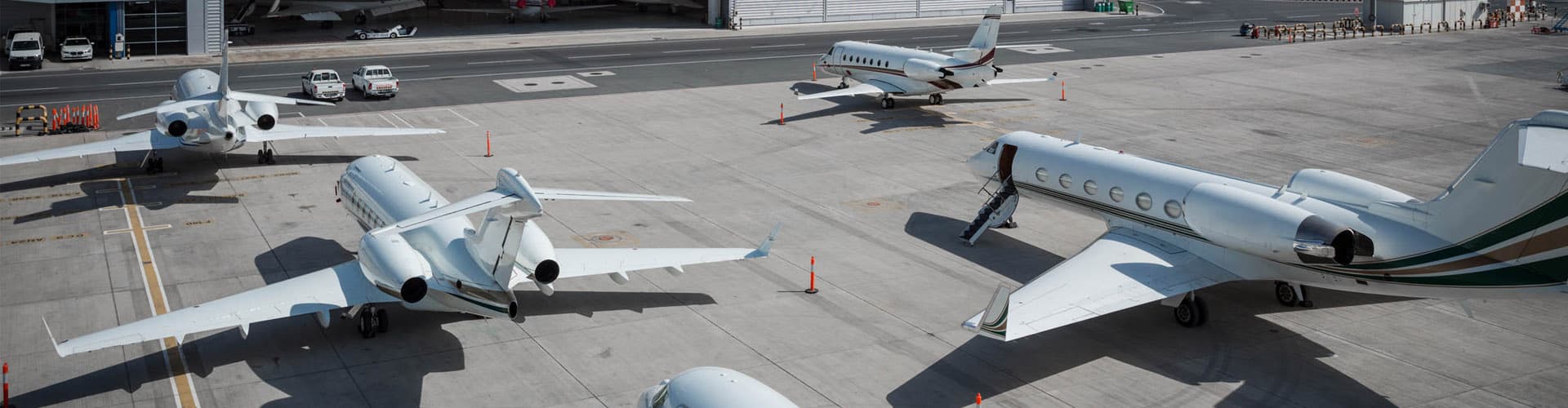 View of the airplanes on the ramp