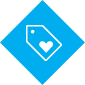 Heart in a pendant on blue background