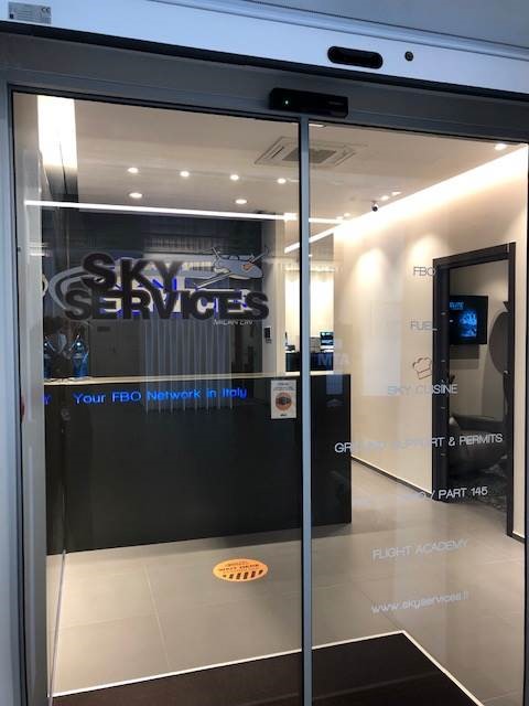 Entrance to sky services