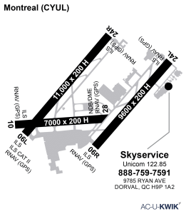 Skyservice FBO - Montreal airport map
