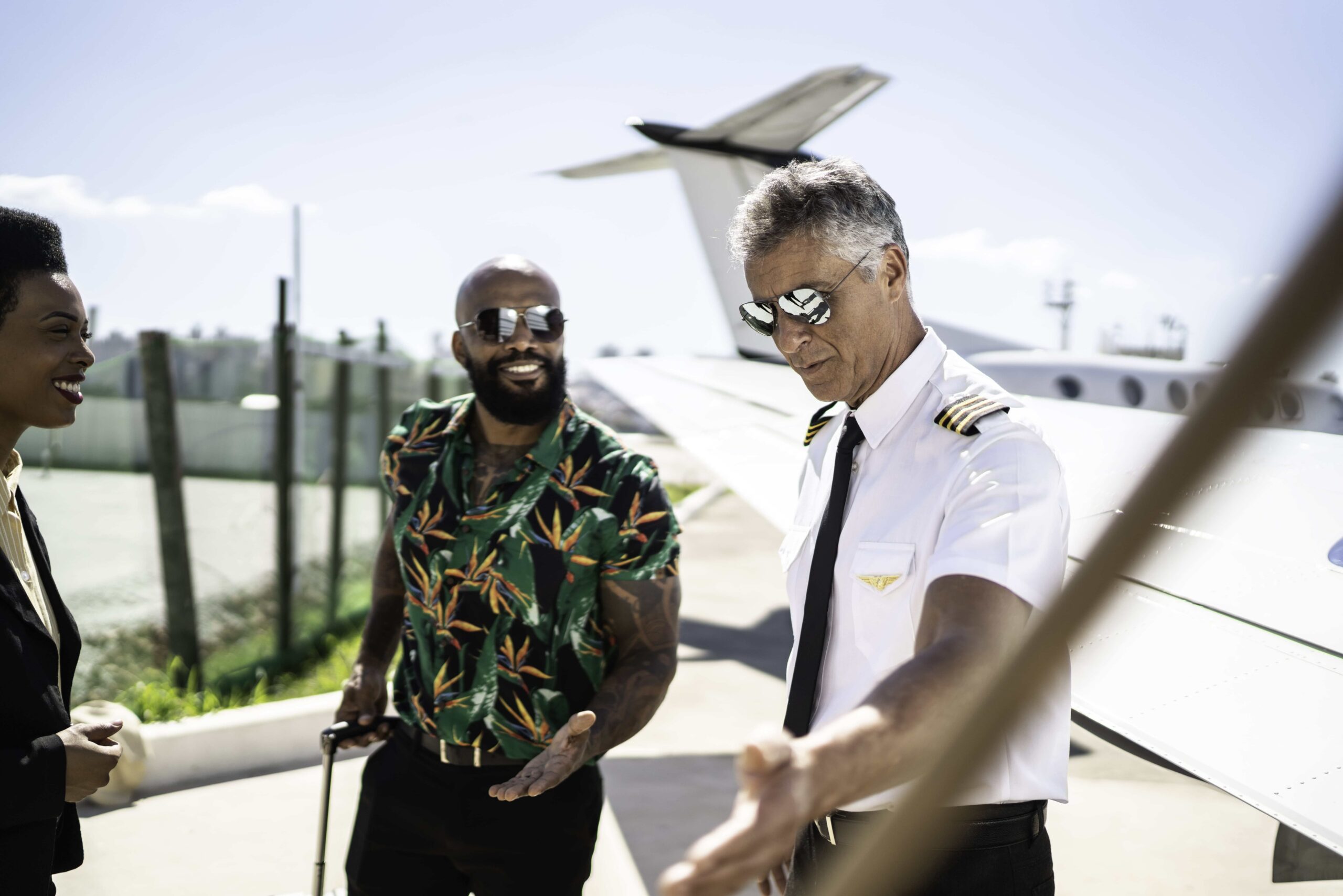 Two pilots on the airport