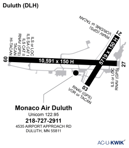 Monaco Air Duluth airport map
