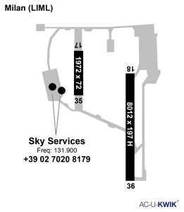 Sky Services - Milan airport map