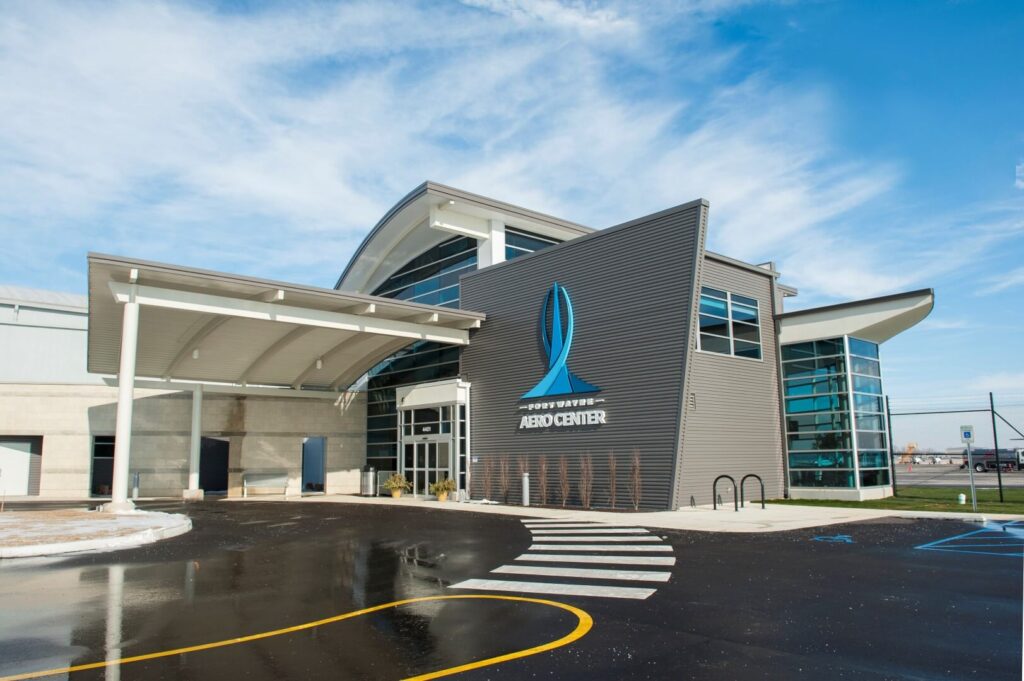 Fort Wayne Aero Center building and driveway