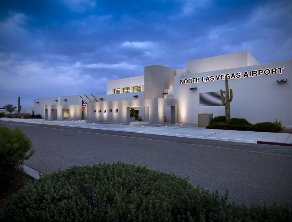 North Las Vegas Airport building zoom in