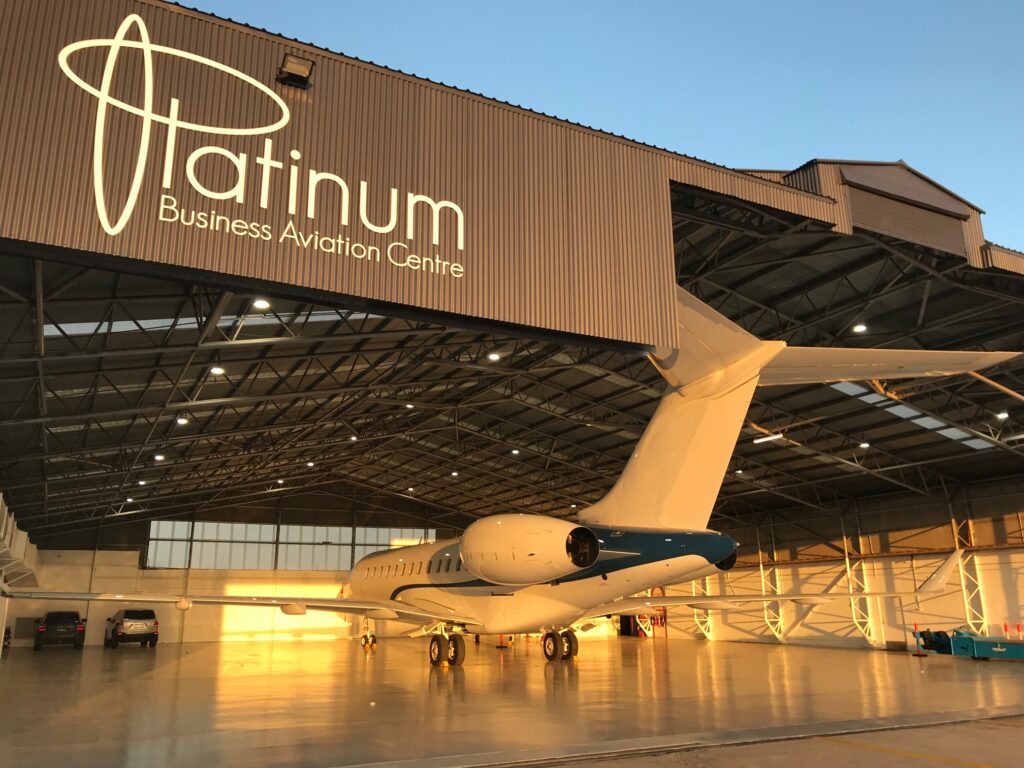 Plane in Platinum Business Aviation Centre - Essendon hangar
