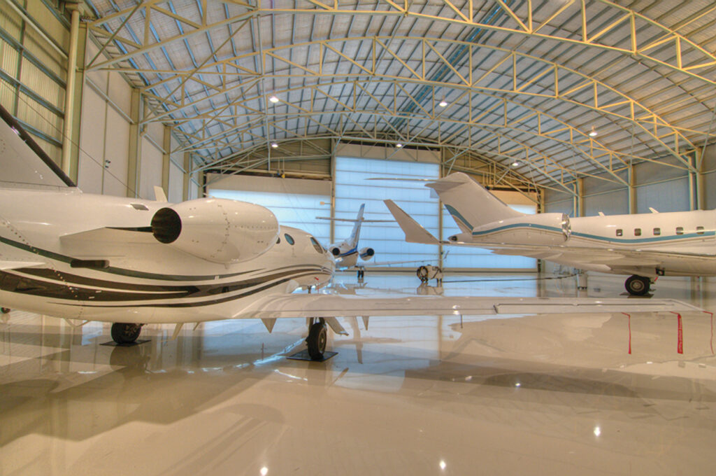 Aviation overview in hangar
