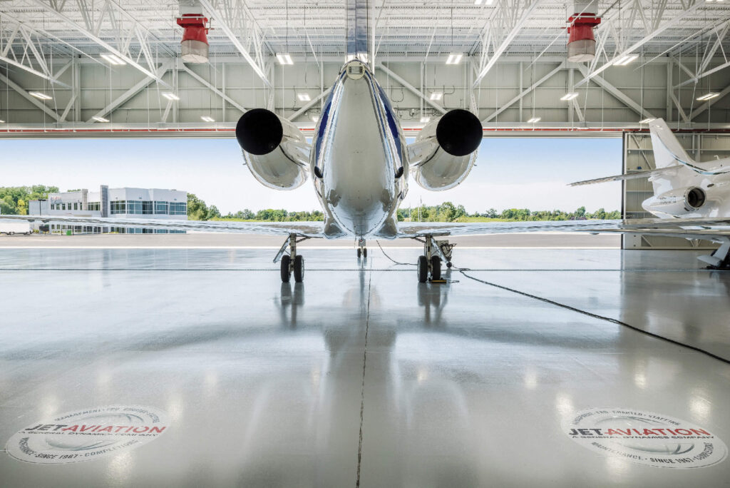 Rear view of the aircraft