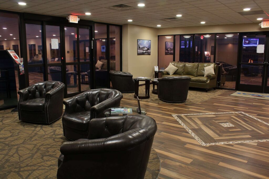 Lobby overview a the airport