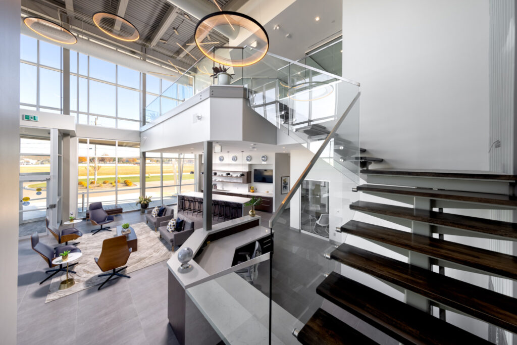 Stairs in an apartment near the airport