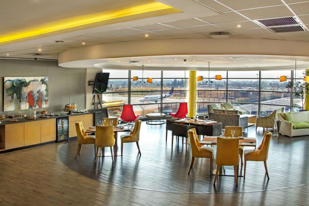 Restaurant with the view on airport