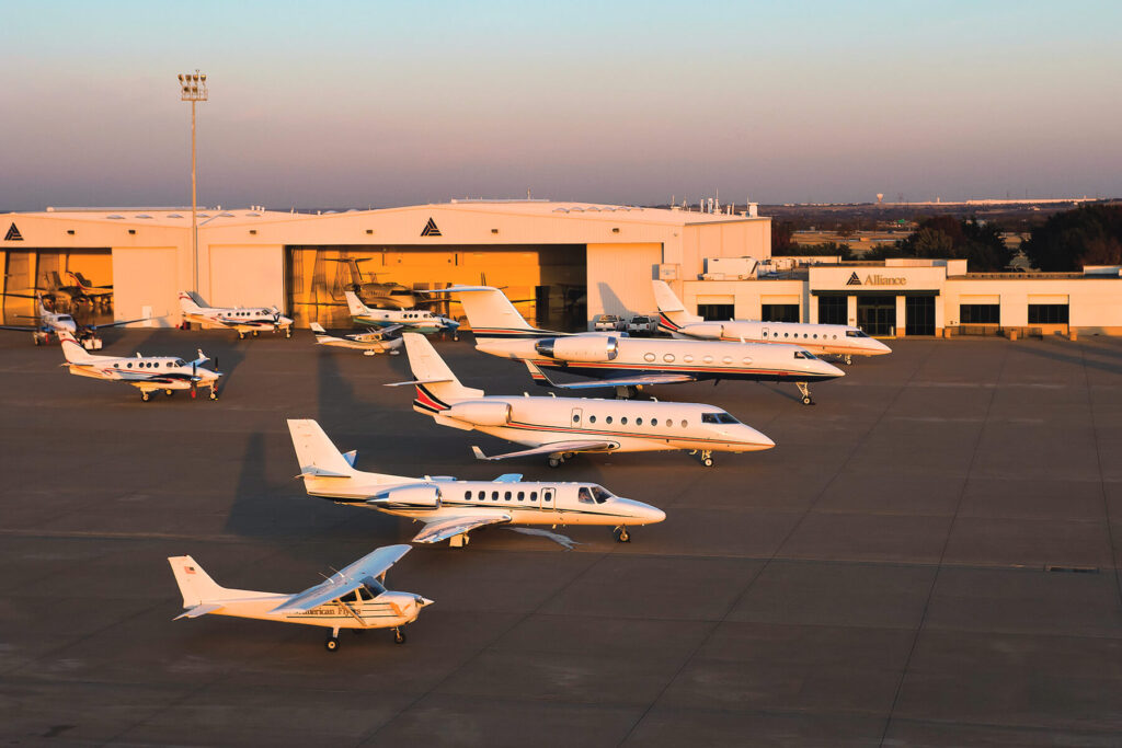 Five planes on airport