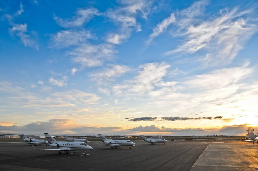 Ramp with aeroplanes