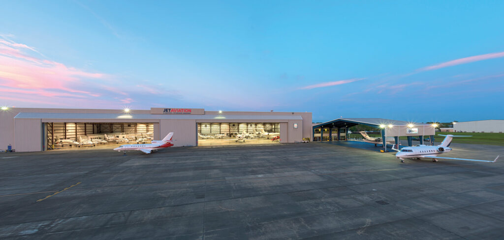 Planes in the JetAviation hangar