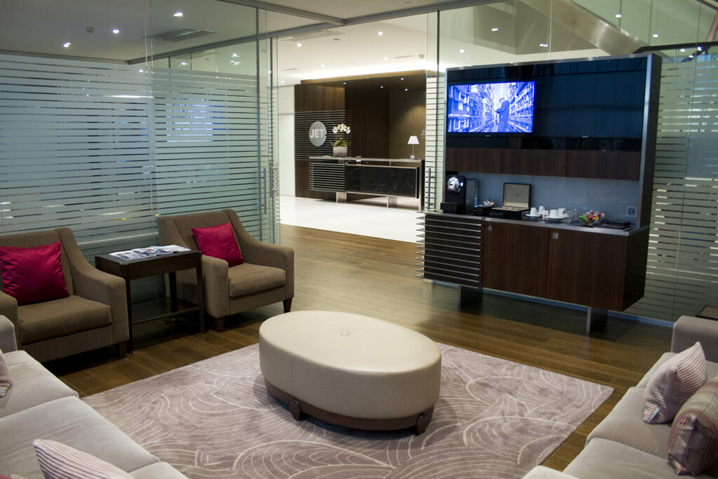 Waiting room with TV