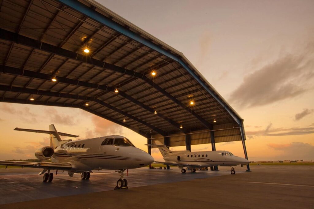 Plane in the hangar