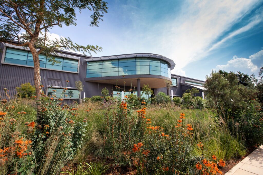 Fireblade Aviation building and flowers