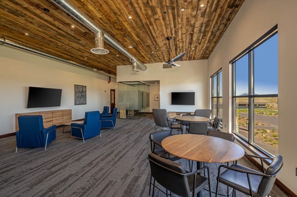 Stancraft Jet Center waiting room with seats and tables