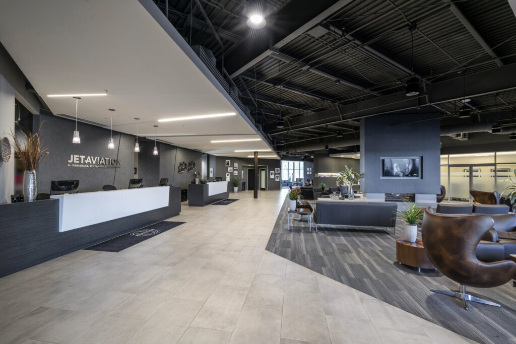 Lobby interior at the airport
