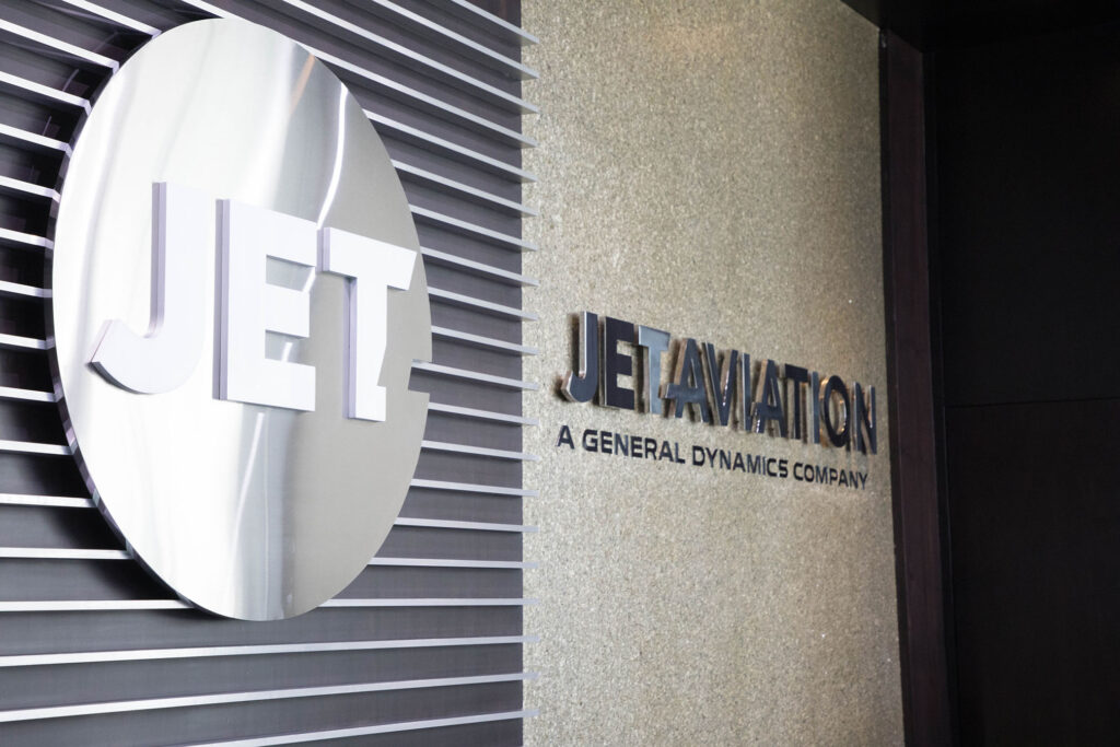 JetAviation logo on the building