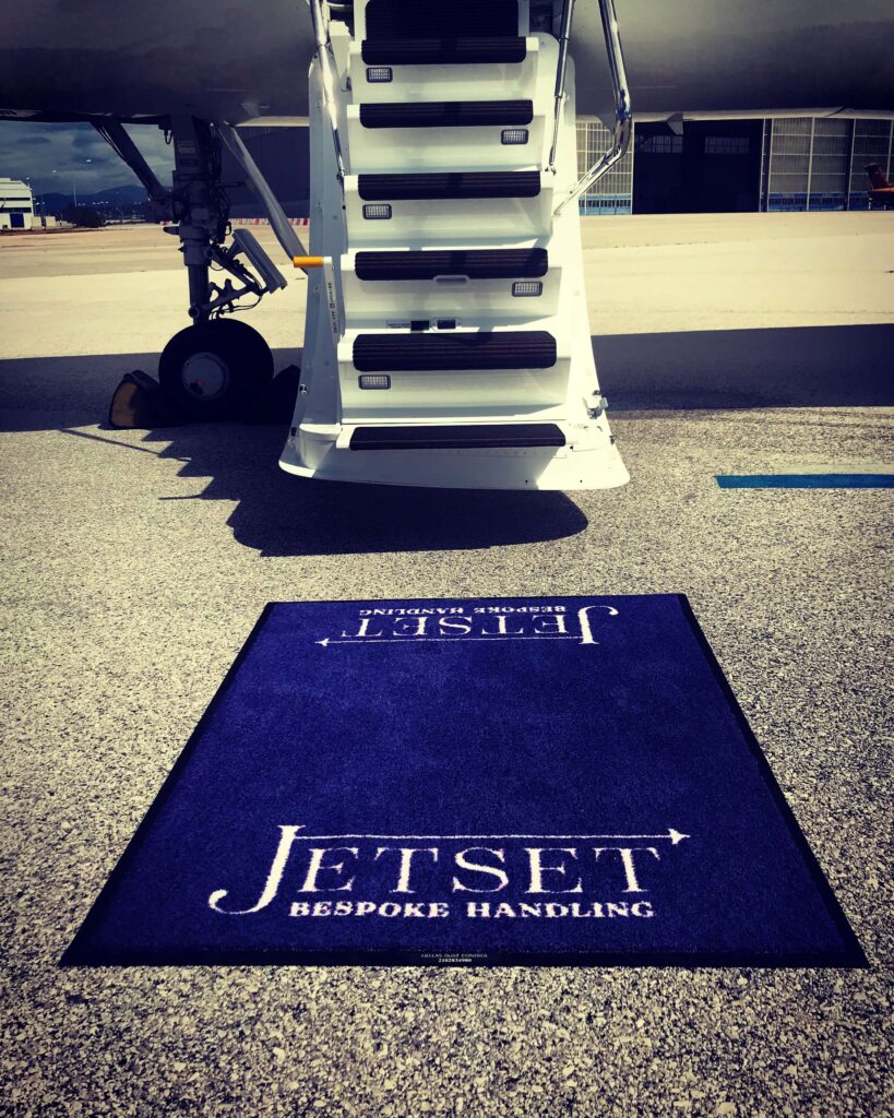 JetSet carpet and stairs to plane