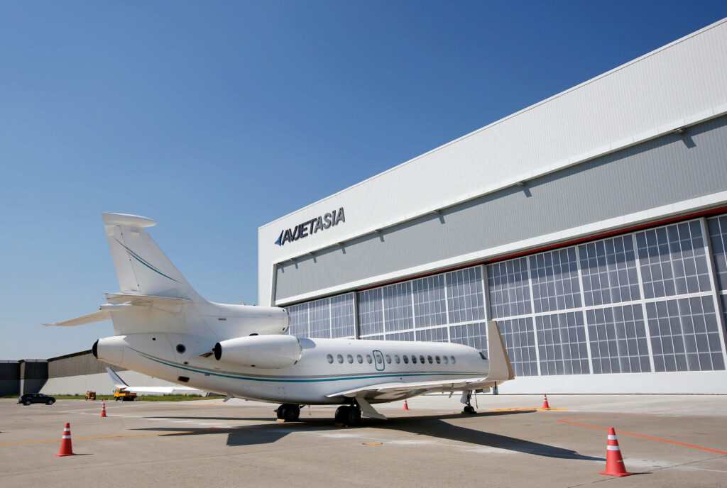 Plane and Avjet Asia aircraft hangar