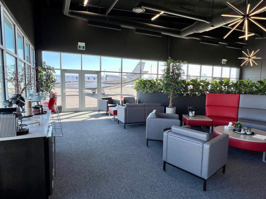 The interior of the passenger lobby at the airport