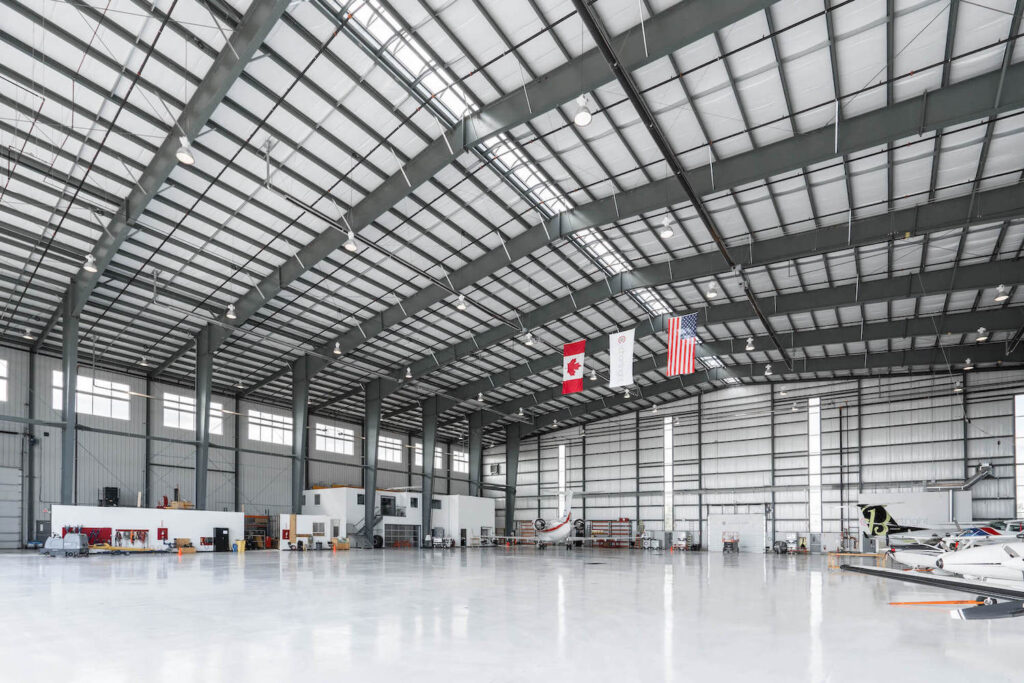 Interior of the Chartright hangar