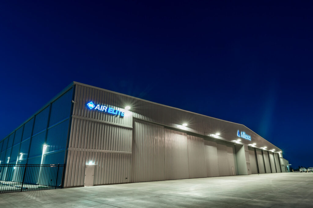 Hangar with Air Elite Sign