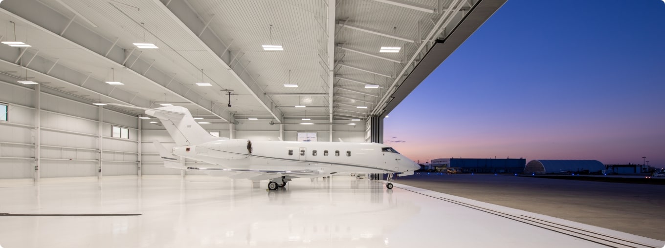 Plane in the hangar