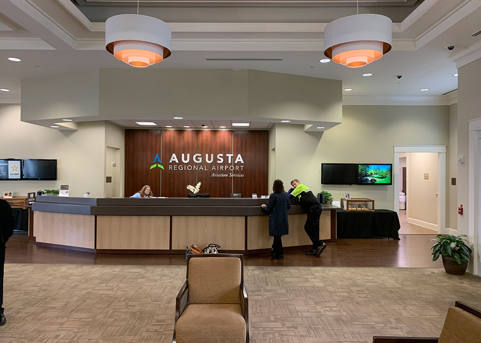 The front desk at Augusta Regional Airport